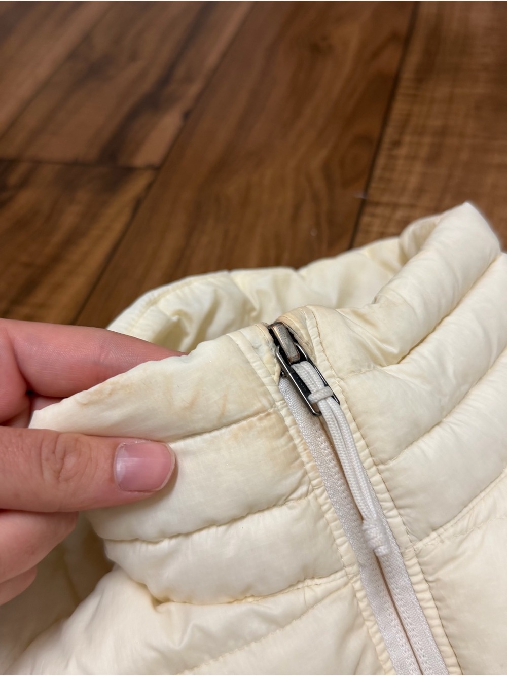 Patagonia Down Puffer Vest Cream Quilted Insulated Jacket Womens Medium - Picture 8 of 14